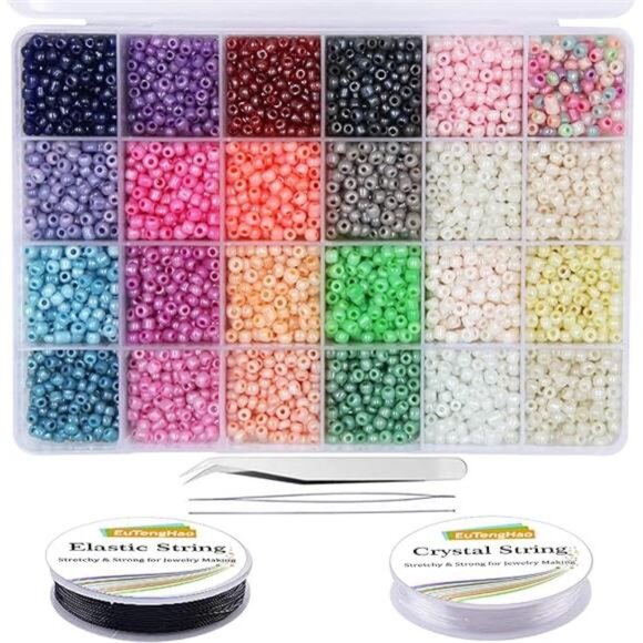 EuTengHao 6000pcs Glass Seed Beads Small Craft Beads for DIY Bracelet Necklaces - Picture 7 of 7
